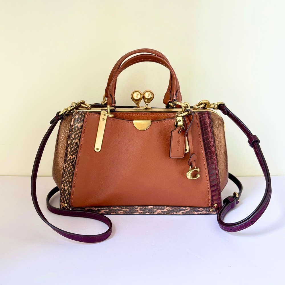 COACH Kisslock Dreamer 21 Bag Brown/Snakeskin
